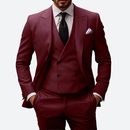 Men's Stylish Suit for Formal Events and Special Occasions Burgundy