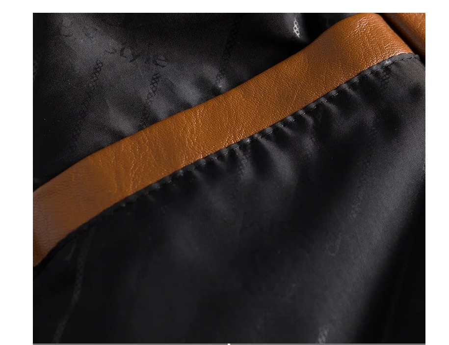 Men's Stylish Durable Leather Jacket for Fall Outerwear
