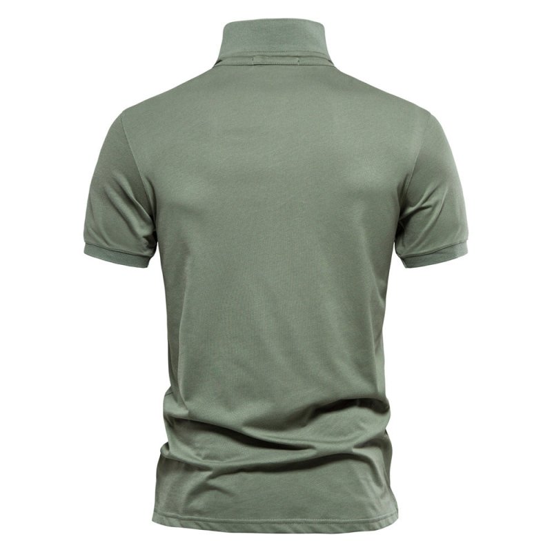 Men's Fitted Casual Polo Shirt for Fall and Winter Everyday Wear
