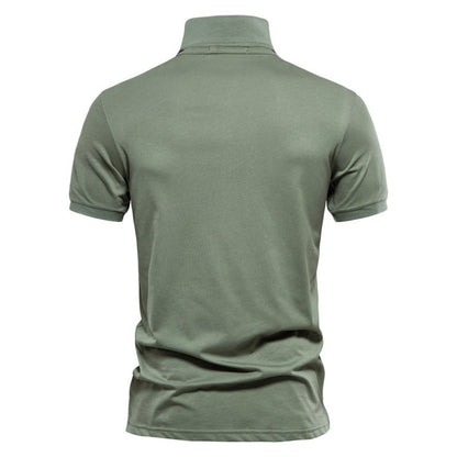 Men's Fitted Casual Polo Shirt for Fall and Winter Everyday Wear