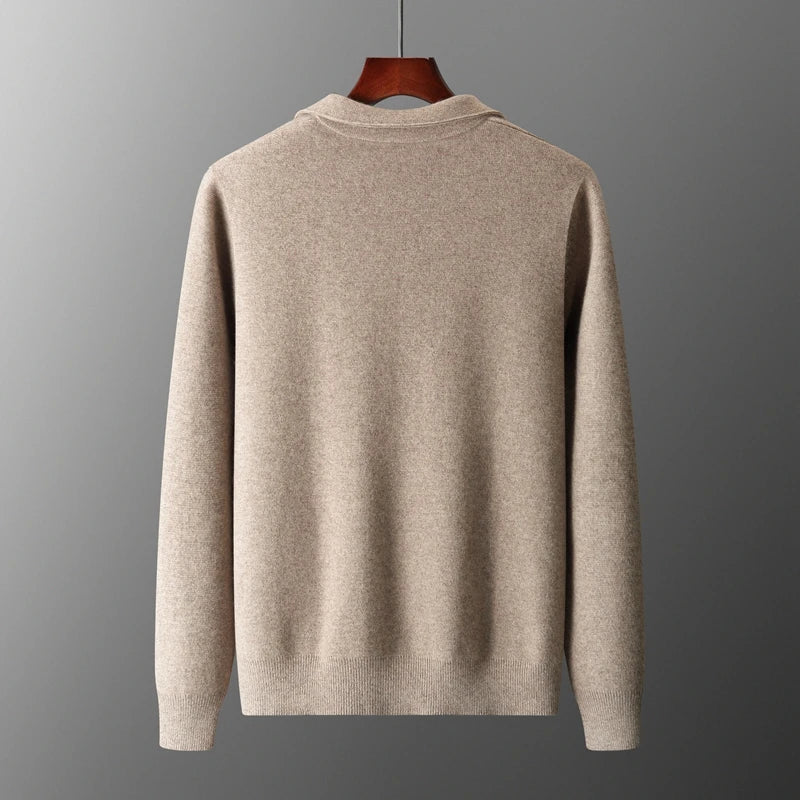 Men's Full Zip Collared Sweater Jacket for Daily Use Warm