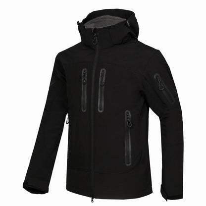 Men's Full Zip Hooded Jacket for Fall and Winter Everyday Wear Black