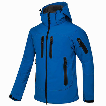 Men's Full Zip Hooded Jacket for Fall and Winter Everyday Wear Blue