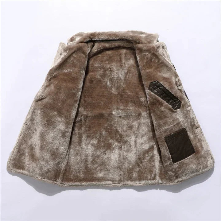 Men's Fur Collar Mid-Length Winter Coat for Daily Use Warm