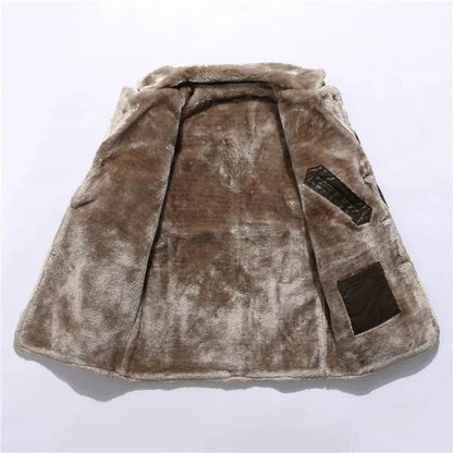 Men's Fur Collar Mid-Length Winter Coat for Daily Use Warm