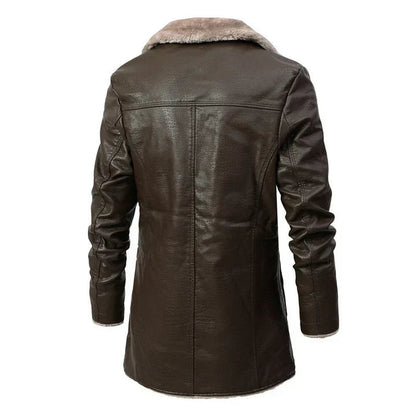 Men's Fur Collar Mid-Length Winter Coat for Daily Use Warm
