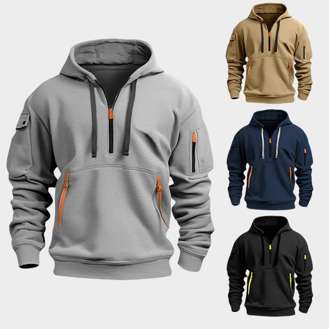 Men's Half-Zip Pullover Sweatshirt for Fall and Winter Everyday Wear