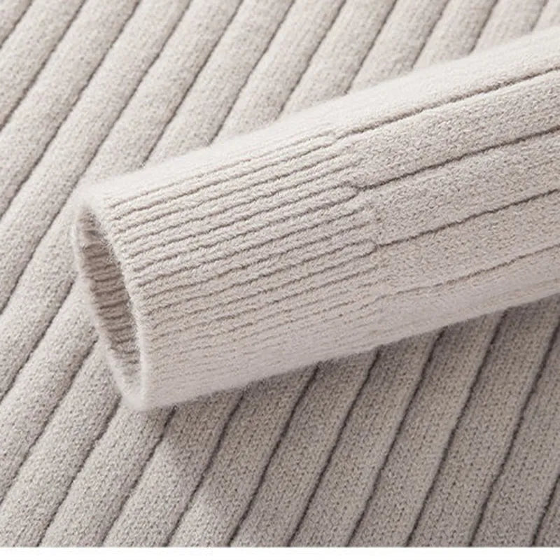 Men's Half-Zip Ribbed Sweater for Fall and Winter Everyday Wear