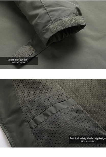 Men's Green Hooded Full Zip Jacket for Fall and Winter Everyday Wear