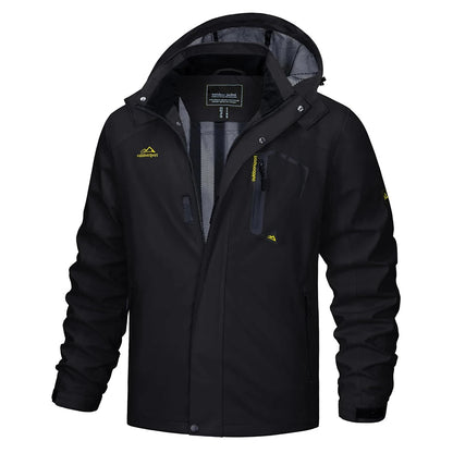 Men's Multi-Color Denim Hooded Outdoor Jacket for Everyday Wear