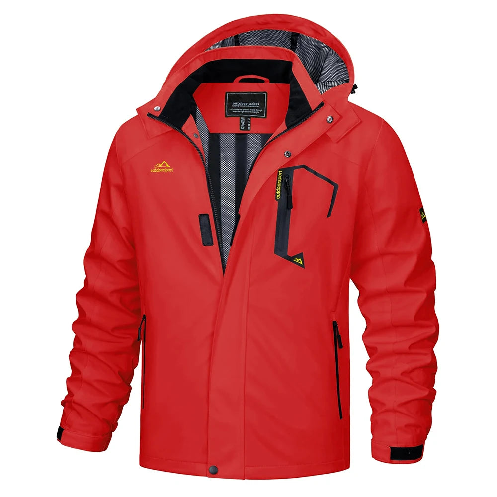 Men's Multi-Color Denim Hooded Outdoor Jacket for Everyday Wear