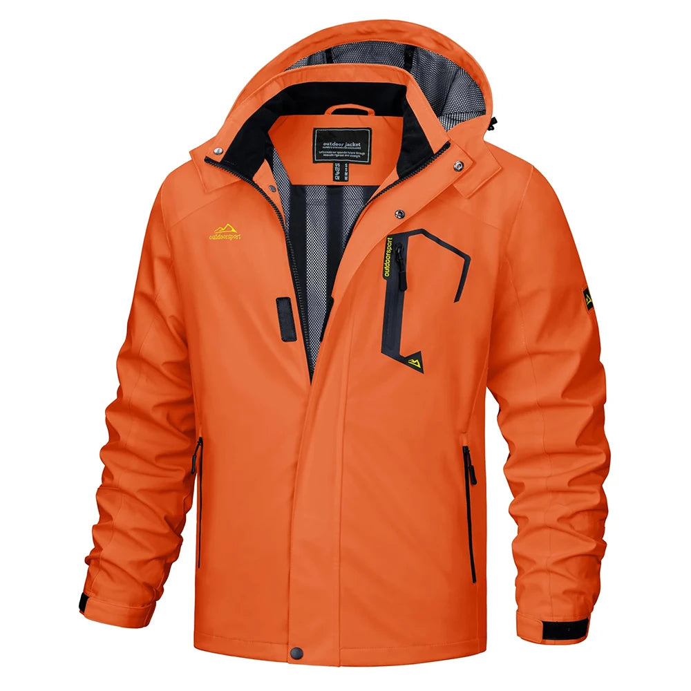 Men's Multi-Color Denim Hooded Outdoor Jacket for Everyday Wear