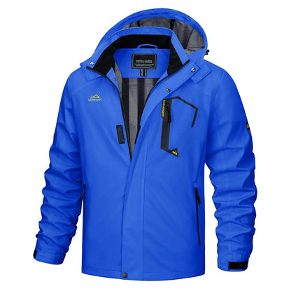 Men's Multi-Color Denim Hooded Outdoor Jacket for Everyday Wear