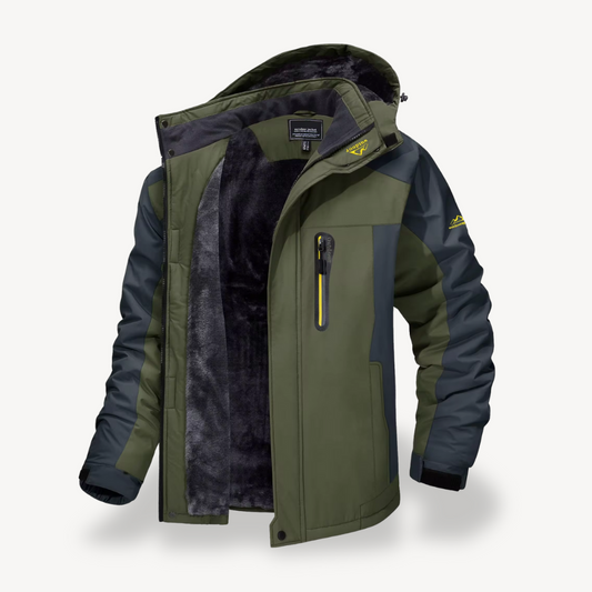 Men's Multi-Color Hooded Outdoor Jacket for All-Weather Protection Green