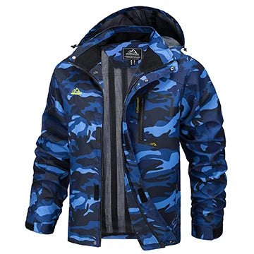 Men's Multi-Color Denim Hooded Outdoor Jacket for Everyday Wear