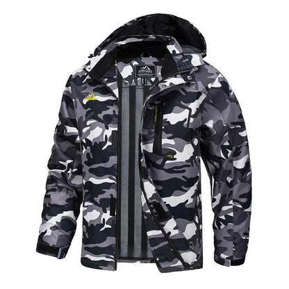 Men's Multi-Color Denim Hooded Outdoor Jacket for Everyday Wear