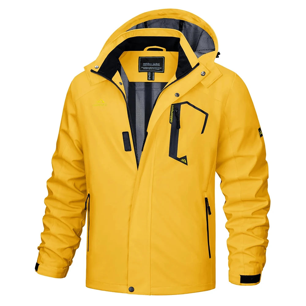 Men's Multi-Color Denim Hooded Outdoor Jacket for Everyday Wear