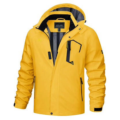 Men's Multi-Color Denim Hooded Outdoor Jacket for Everyday Wear