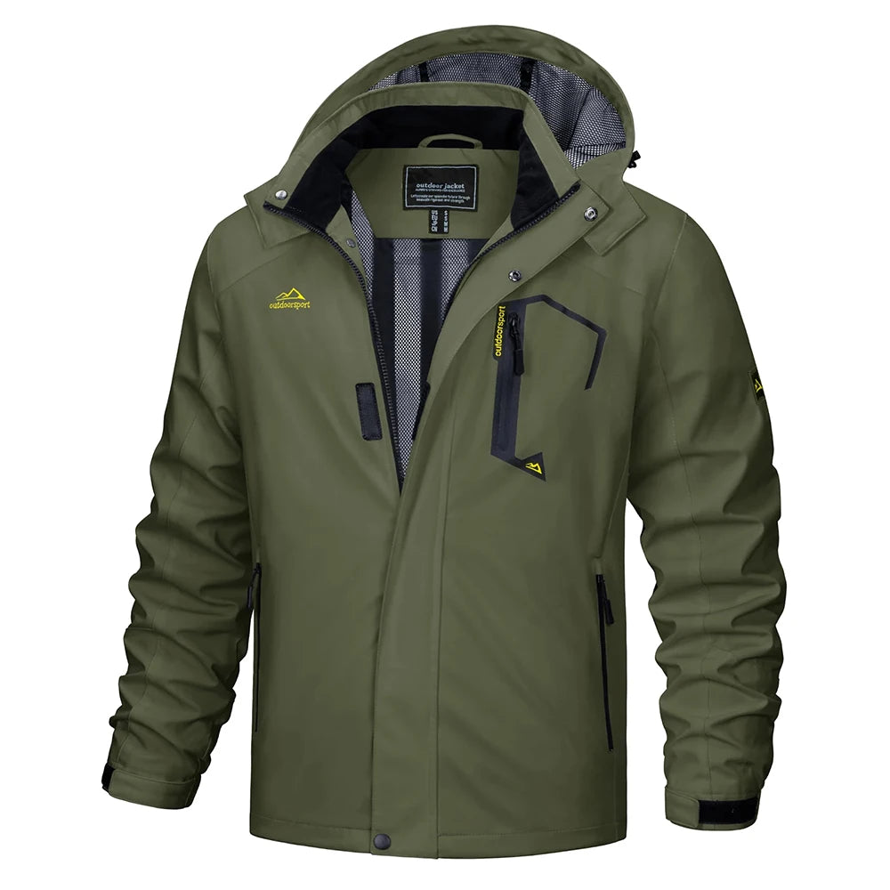 Men's Multi-Color Denim Hooded Outdoor Jacket for Everyday Wear