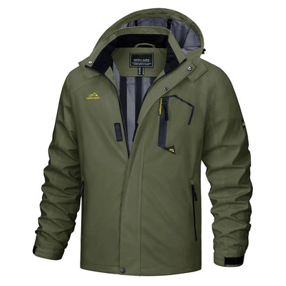 Men's Multi-Color Denim Hooded Outdoor Jacket for Everyday Wear