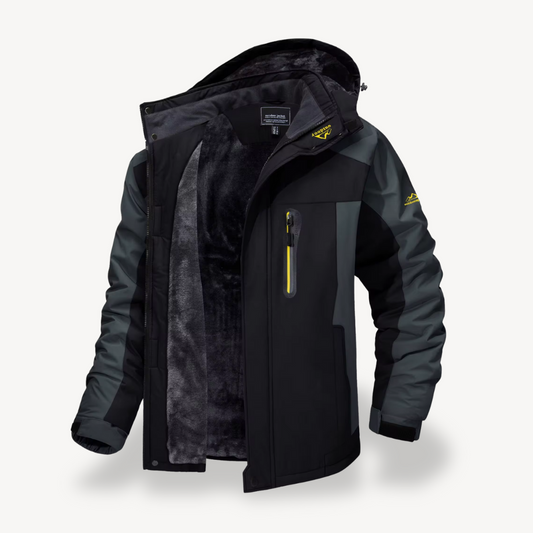 Men's Multi-Color Hooded Outdoor Jacket for All-Weather Protection Black