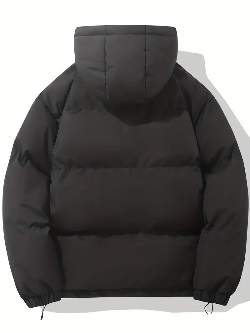 Men's Multi-Color Quilted Hooded Puffer Jacket for Fall and Winter