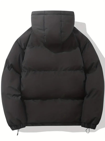 Men's Multi-Color Quilted Hooded Puffer Jacket for Fall and Winter