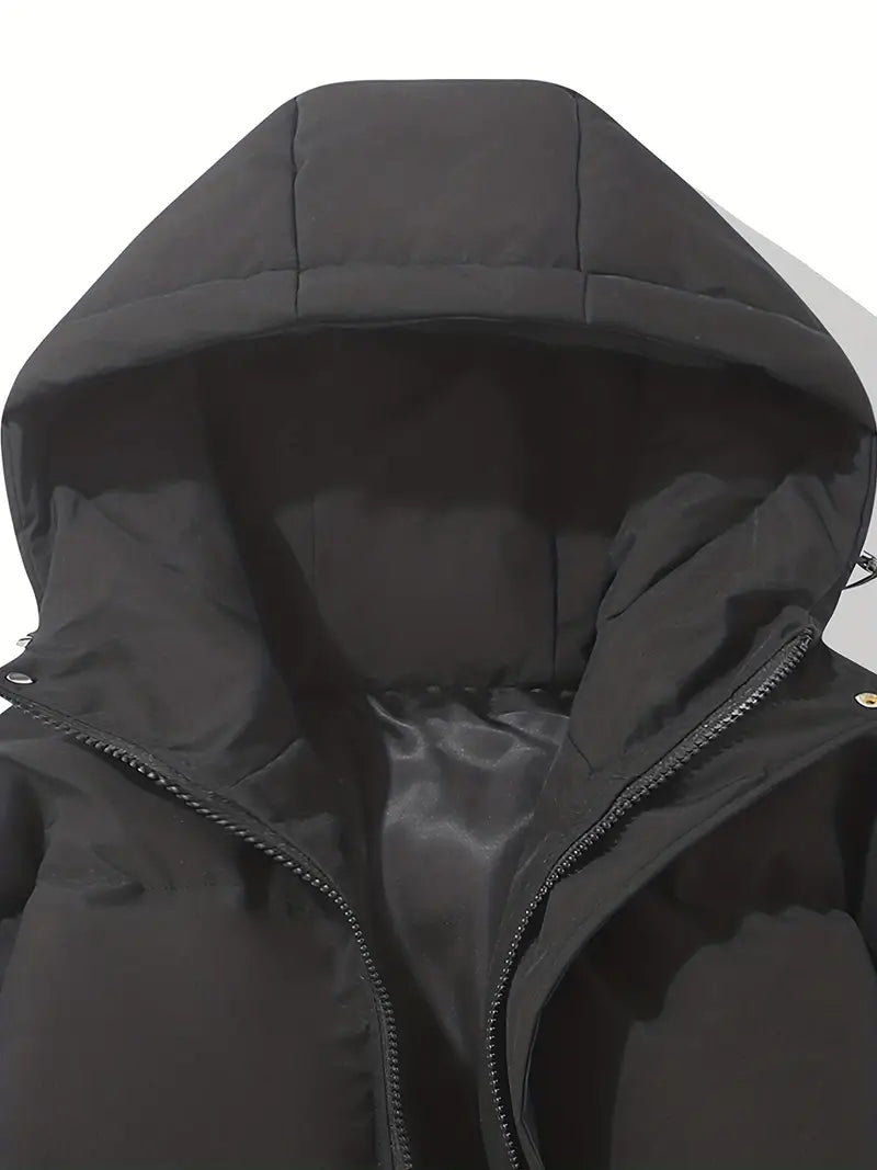 Men's Multi-Color Quilted Hooded Puffer Jacket for Fall and Winter
