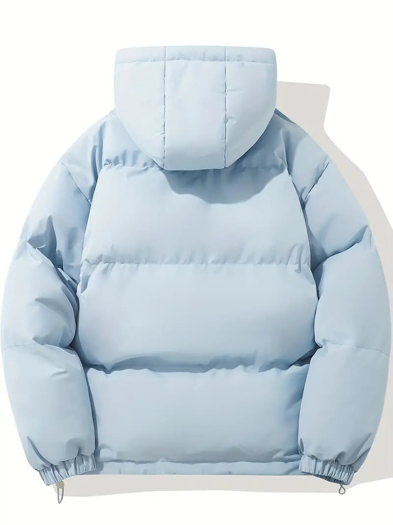 Men's Multi-Color Quilted Hooded Puffer Jacket for Fall and Winter