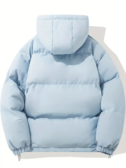 Men's Multi-Color Quilted Hooded Puffer Jacket for Fall and Winter