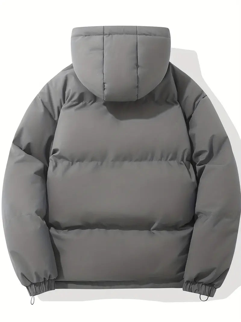 Men's Multi-Color Quilted Hooded Puffer Jacket for Fall and Winter