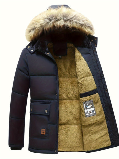 Men's Hooded Puffer Jacket for Warmth and Style for Daily Use