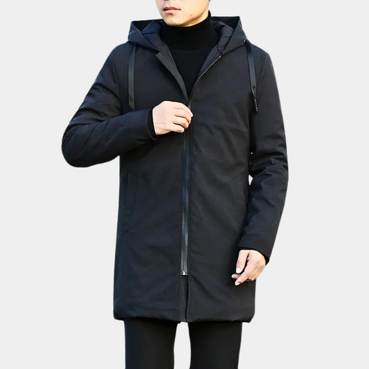 Men's Hooded Zip-Up Jacket for Fall and Winter Everyday Wear