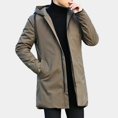 Men's Hooded Zip-Up Jacket for Fall and Winter Everyday Wear