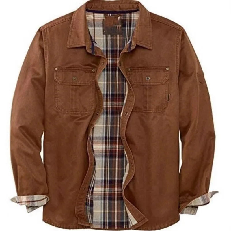 Men's Motorcycle Workwear Jacket for Independent Riders Brown