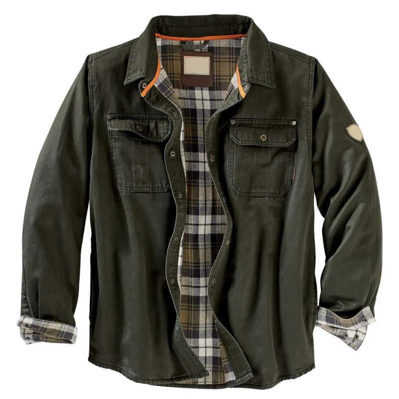 Men's Motorcycle Workwear Jacket for Independent Riders Army Green
