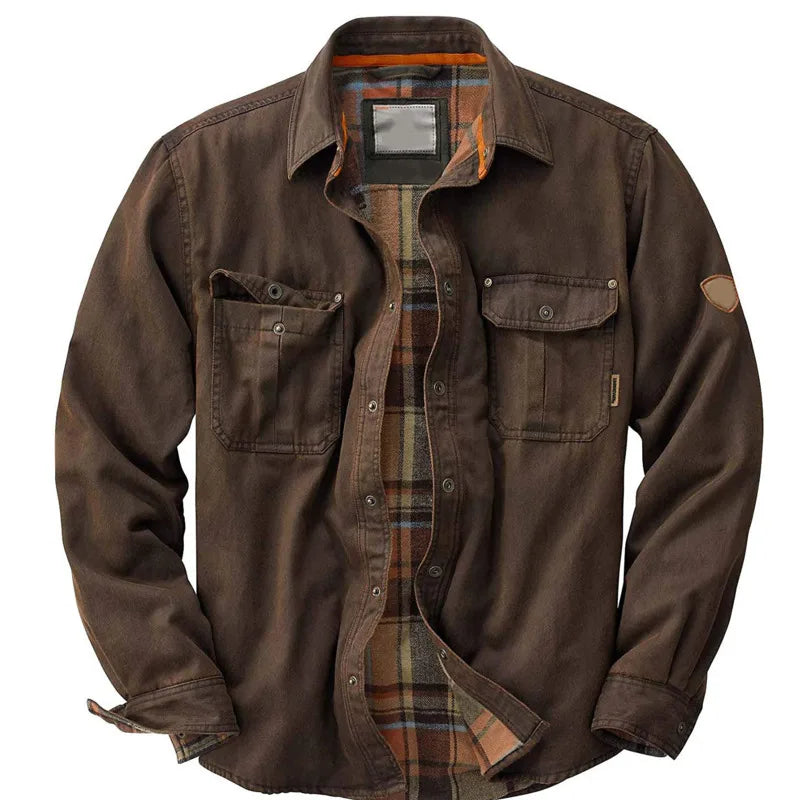 Men's Motorcycle Workwear Jacket for Independent Riders Coffee
