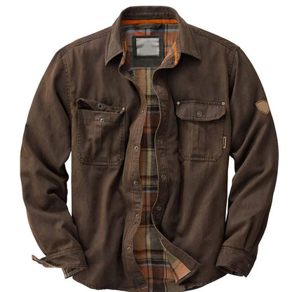 Men's Motorcycle Workwear Jacket for Independent Riders Coffee