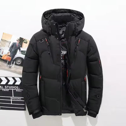 Men's Insulated Winter Parka - Waterproof, Windproof Jacket for Cold Black