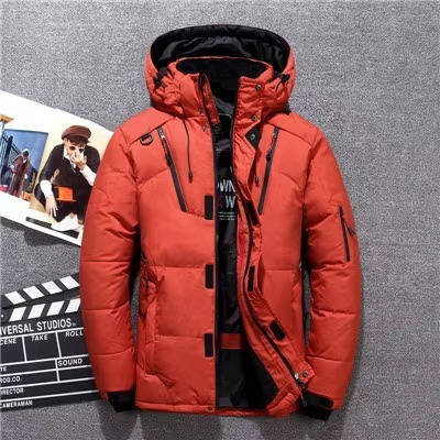 Men's Insulated Winter Parka - Waterproof, Windproof Jacket for Cold Orange