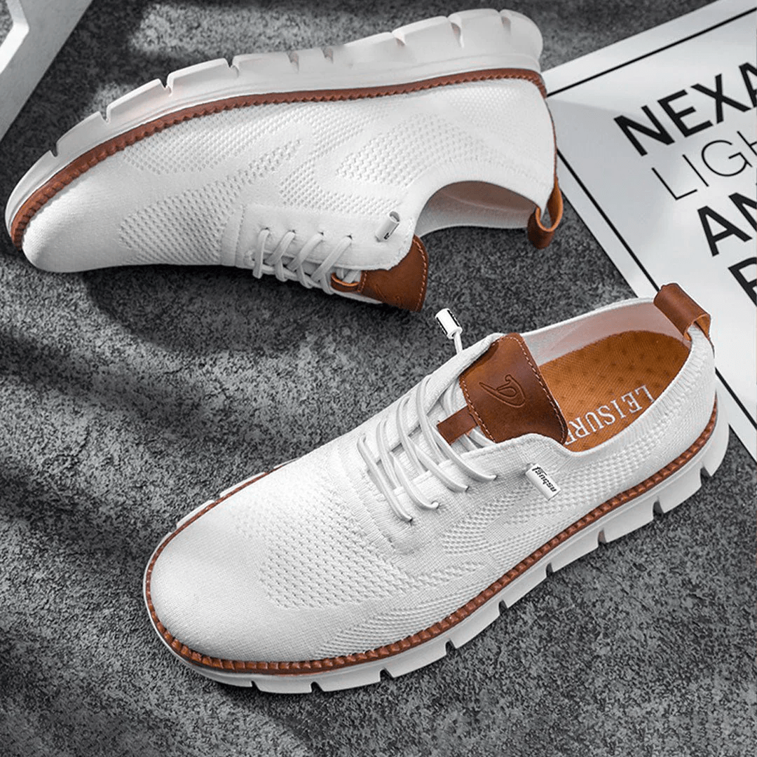 Men's Multi-Color Lace-Up Casual Sneakers for Everyday Comfort White