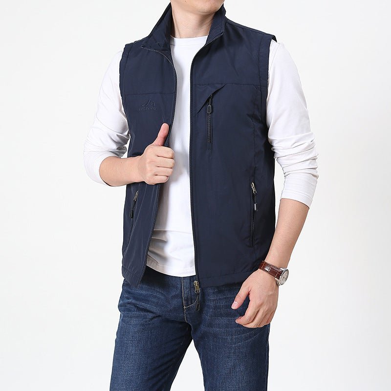 Men's Lightweight Full Zip Vest for Fall and Winter Everyday Wear Navy