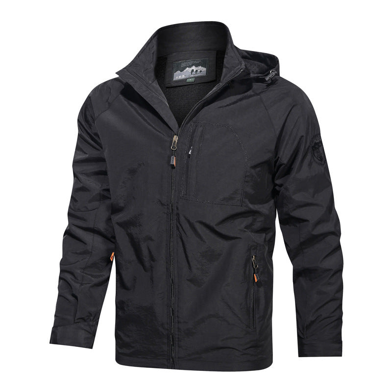 Men's Multi-Color Lightweight Hooded Jacket for Fall and Winter Black