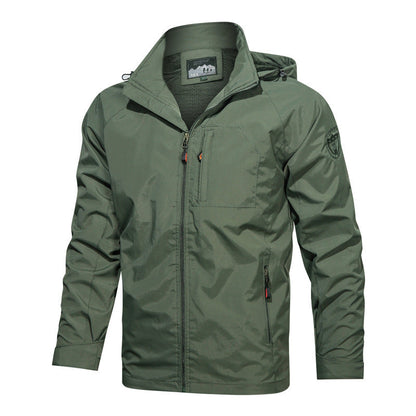 Men's Multi-Color Lightweight Hooded Jacket for Fall and Winter Army Green