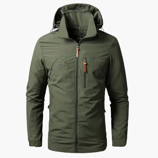 Men's Lightweight Hooded Windbreaker Jacket for Daily Use Light Green