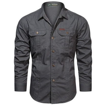 Men's Multi-Color Long Sleeve Button-Down Dress Shirt for Daily Use Grey