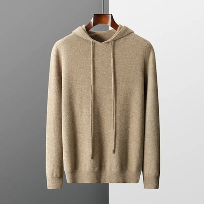 Men's Long Sleeve Knit Hoodie for Fall and Winter Everyday Wear