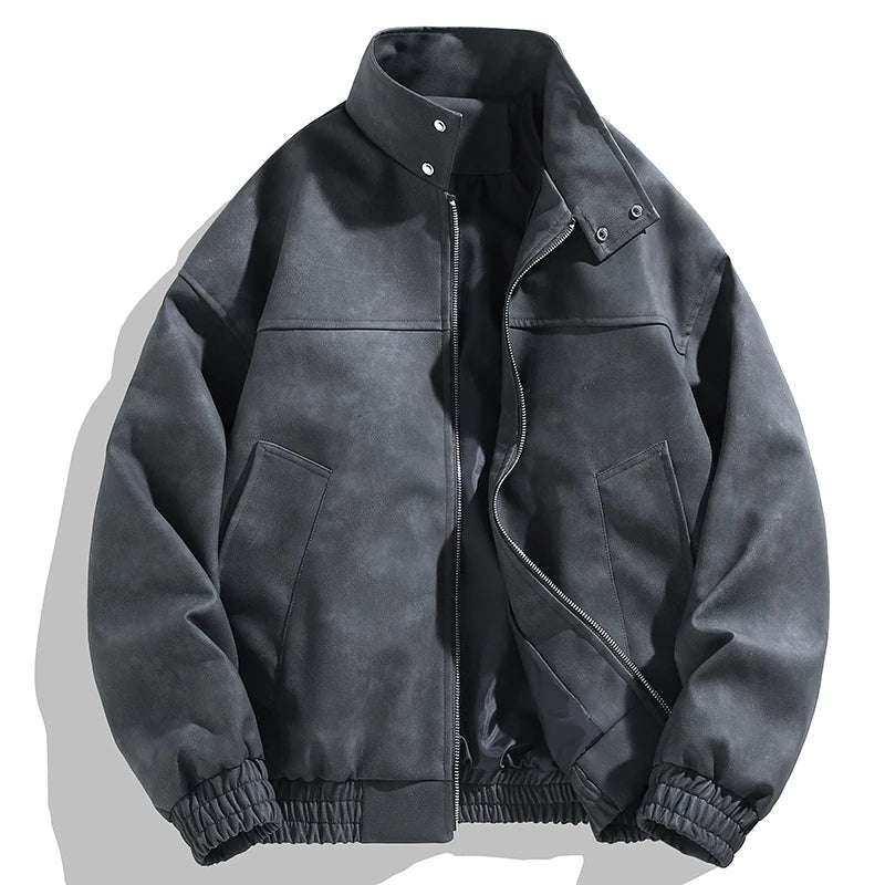 Men's Stylish Durable Leather Jacket - Perfect Outerwear Choice Black
