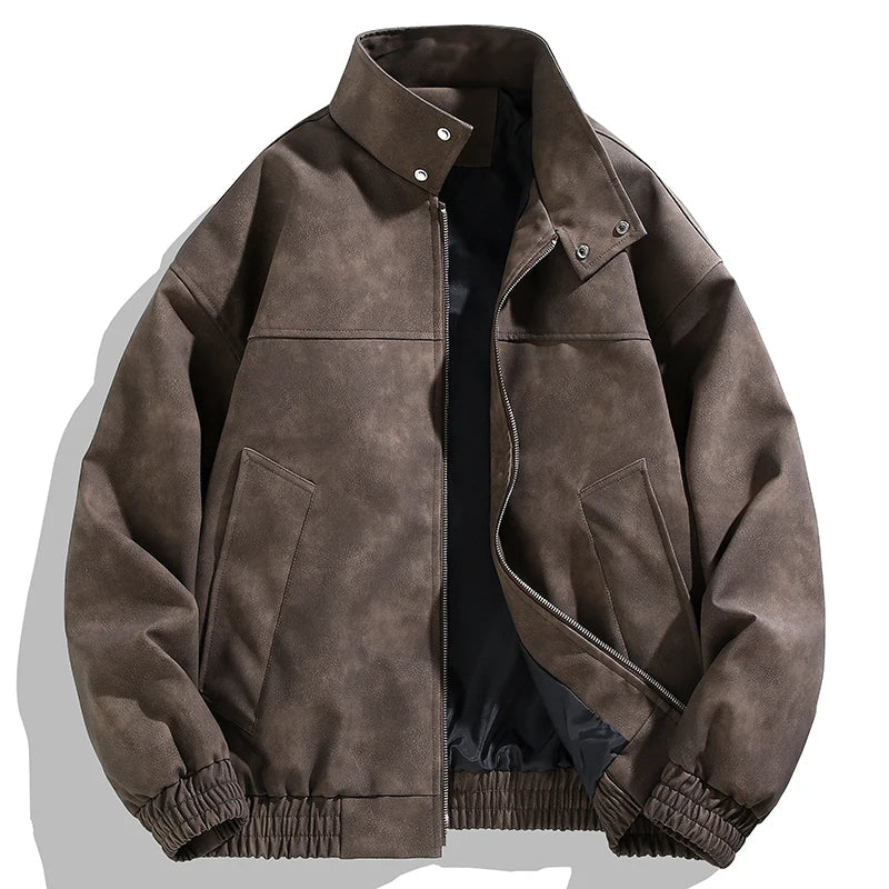 Men's Stylish Durable Leather Jacket - Perfect Outerwear Choice Brown