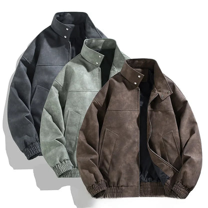 Men's Stylish Durable Leather Jacket - Perfect Outerwear Choice